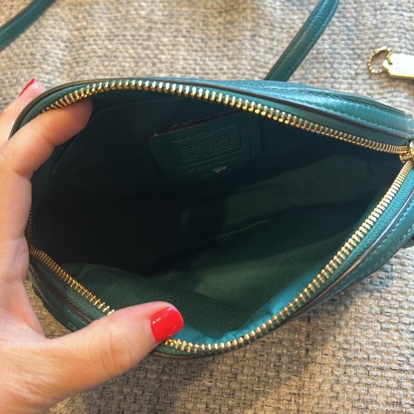 Coach Green Crossbody Bag with Gold Accents - Picture 4 of 5